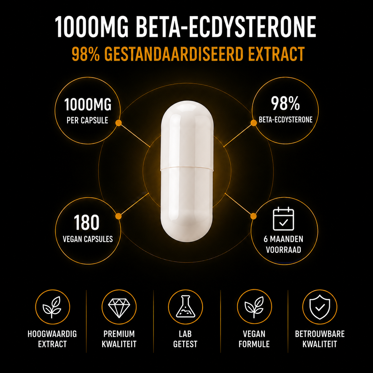 Ecdystebulk - Bêta-ecdystérone 98 % - Capsules - BeBulk Nutrition
