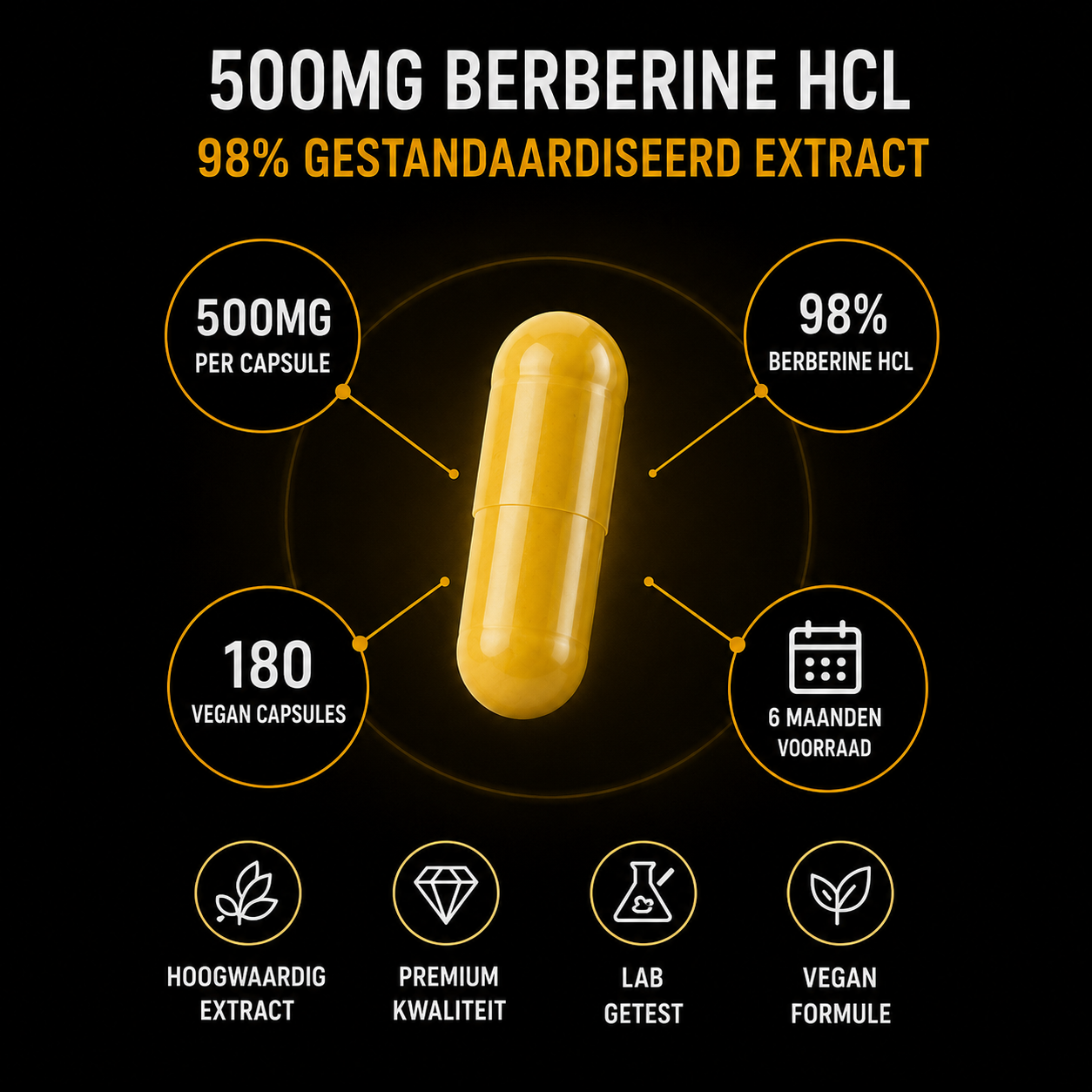 Berbérine HCL 98 % - Végane - BeBulk Nutrition