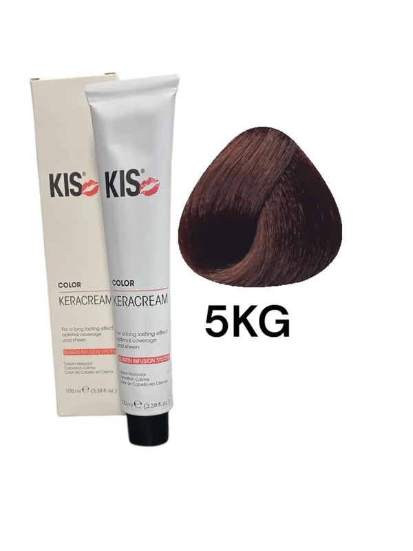 KIS 5KG - Donker Koper Goudbruin KeraCream Color Haarverf 100ml.