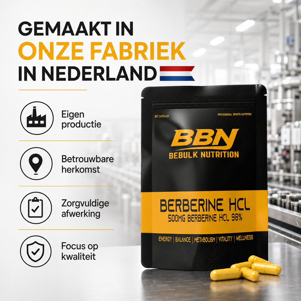Berbérine HCL 98 % - Végane - BeBulk Nutrition
