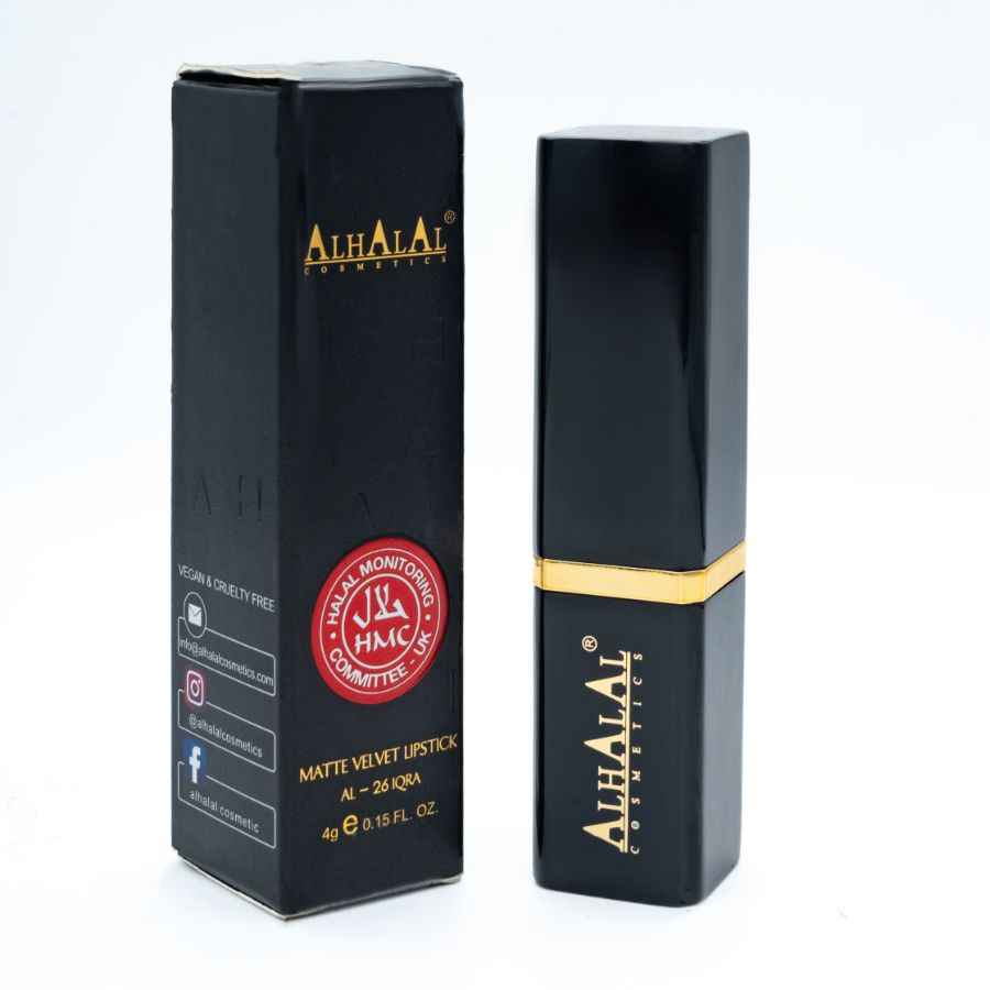 Achetez du rouge à lèvres Alhalal Cosmetics en velours mat en emballage noir