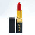 Rode velvet MILANO LIPPENSTIFT van Alhalal cosmetics met gouden huls en zwarte dop