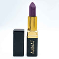 Alhalal cosmetics velvet lipstick in dieppaars met luxe gouden en zwarte verpakking paarse lippenstift