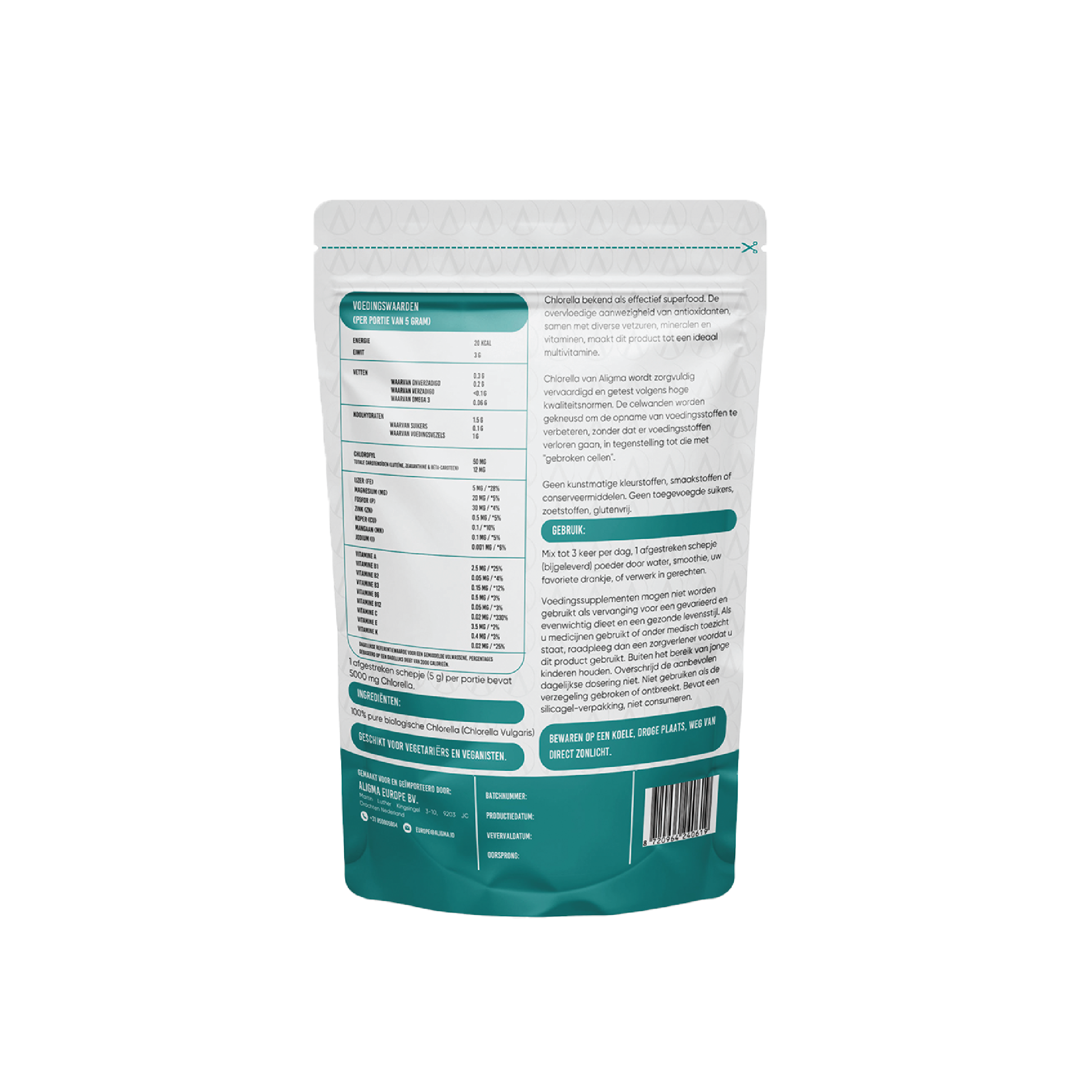Superaliment en poudre de chlorella biologique 250 grammes
