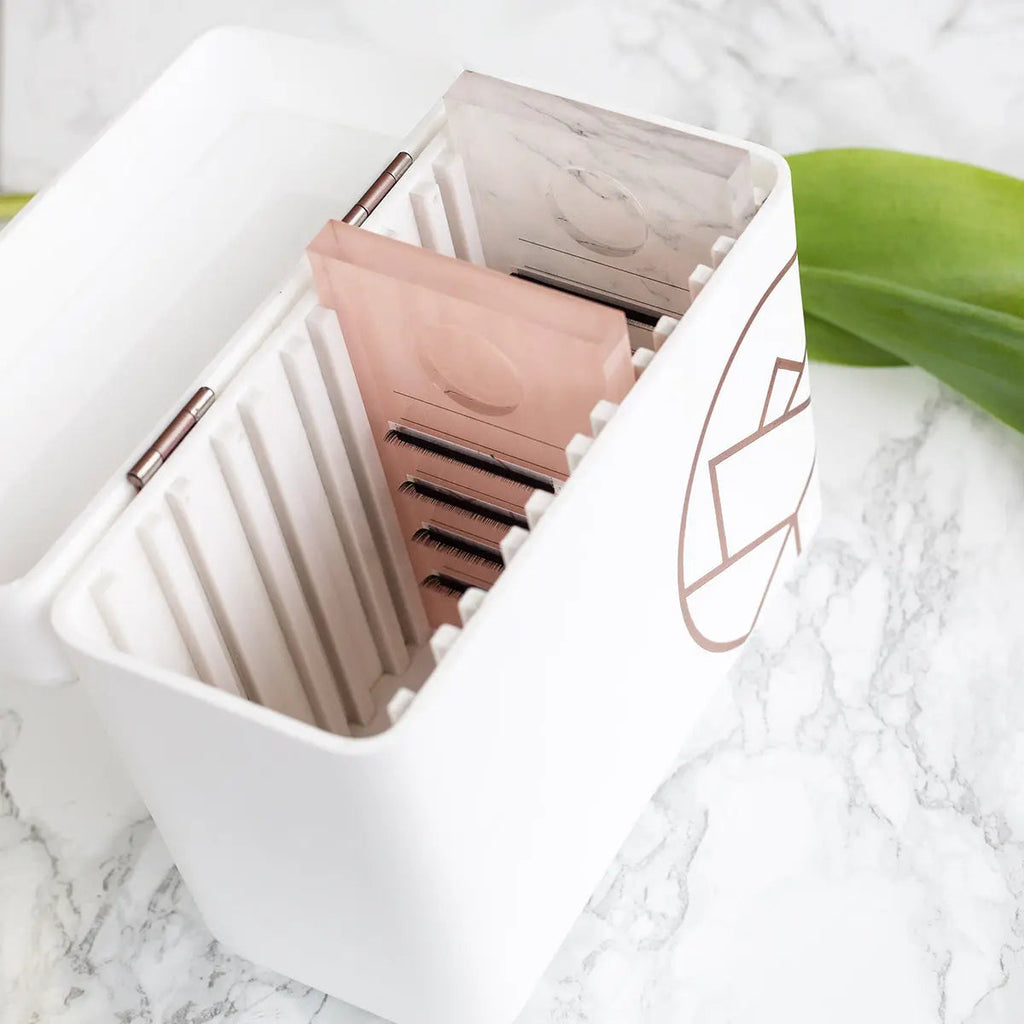 Rangement pour plateaux à cils incluant 6 palettes