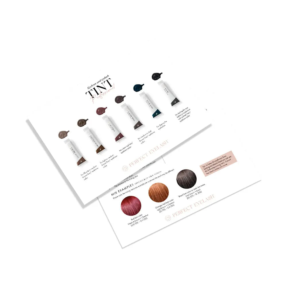 Tableau des couleurs hybrides teinté sourcils et cils