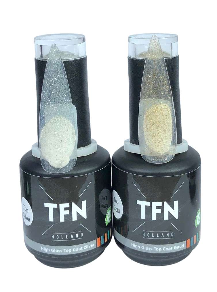 TFN High Gloss Glitter Top Coat Zilver Hema-vrij Vegan
