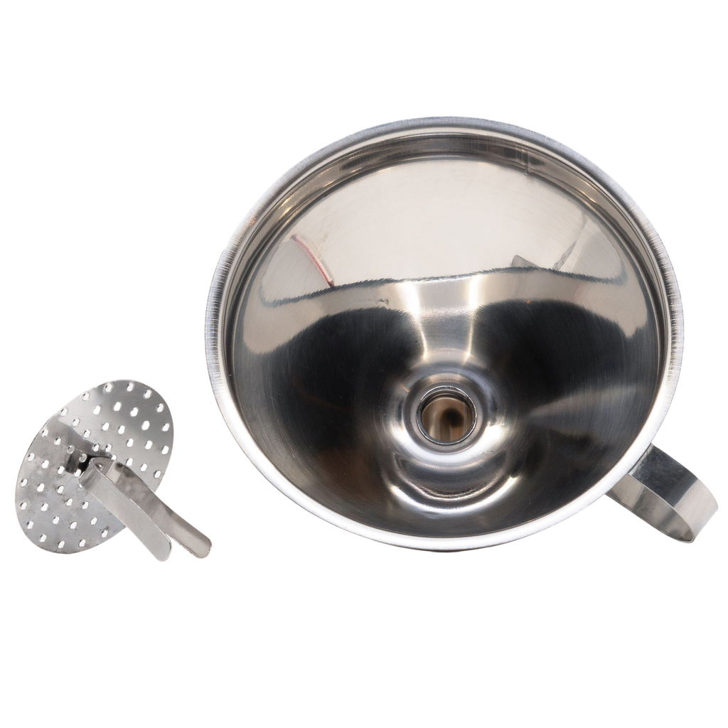 Entonnoir avec tamis (acier inoxydable)